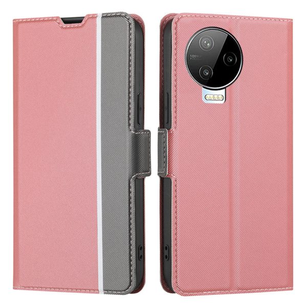 Twill Texture Phone Shell for Infinix Note 12 (2023) 4G   Note 12 Pro 4G , Card Holder Stand Anti-Scratch PU Leather Case Online Sale