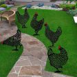 5Pcs   Set Garden Hen Chicken Yard Art Lawn Floor Decoration Animal Silhouette Garden Stakes Supply