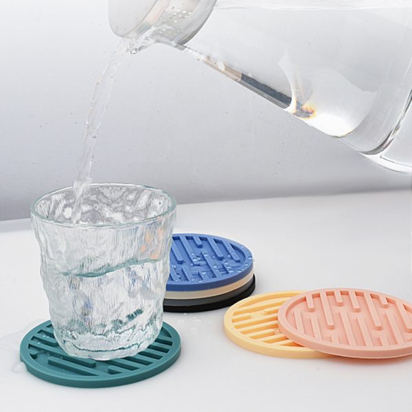 4Pcs   Set 10cm Round Thick Silicone Drink Coaster Non-Slip Heatproof Cup Mug Pad Mat Cheap