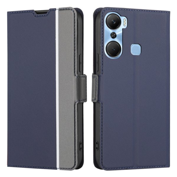 For Infinix Hot 12 Pro 4G Slim TPU+PU Leather Case Card Holder Stand Twill Texture Phone Cover For Cheap