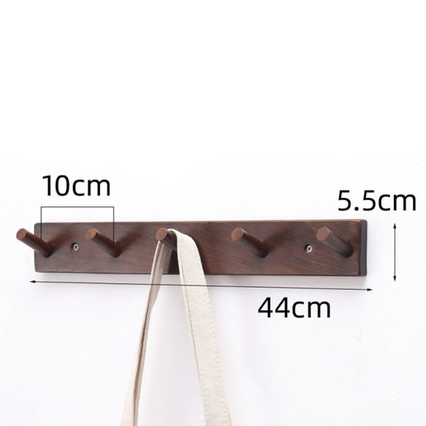 5-hook Solid Beech Wood Wall Hanger Keychain Coat Hook Rack Home Decoration (ST) Cheap