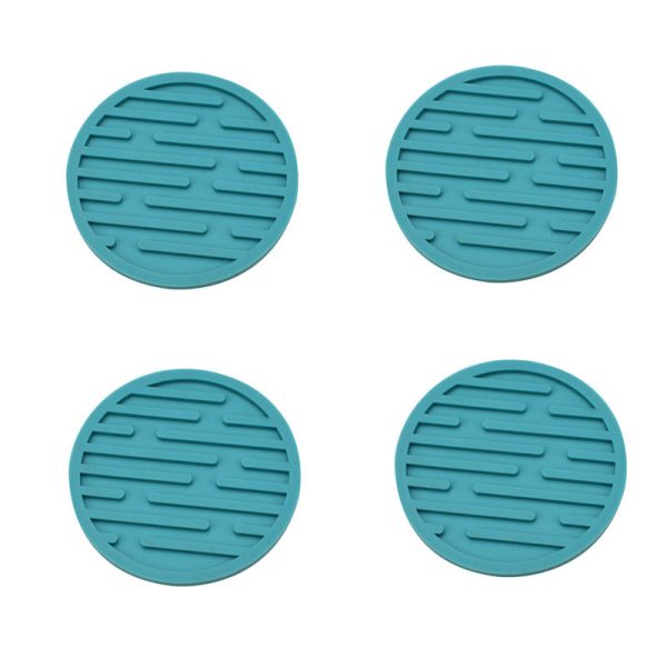 4Pcs   Set 10cm Round Thick Silicone Drink Coaster Non-Slip Heatproof Cup Mug Pad Mat Cheap