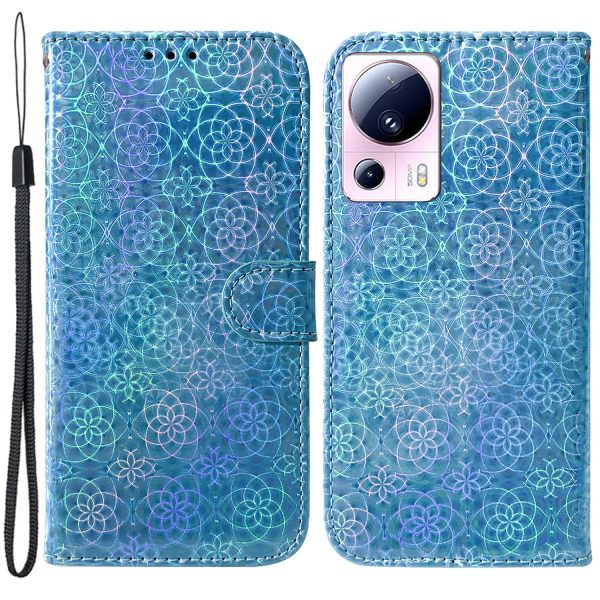 For Xiaomi 13 Lite   Civi 2 5G PU Leather Wallet Phone Case Dazzling Flower Pattern Flip Stand Shockproof Shell For Discount