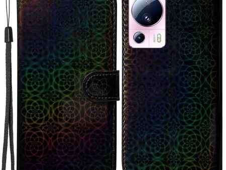 For Xiaomi 13 Lite   Civi 2 5G PU Leather Wallet Phone Case Dazzling Flower Pattern Flip Stand Shockproof Shell For Discount