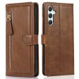 For Samsung Galaxy A34 5G PU Leather Wallet Case Zipper Pocket Stand Flip Phone Cover For Sale