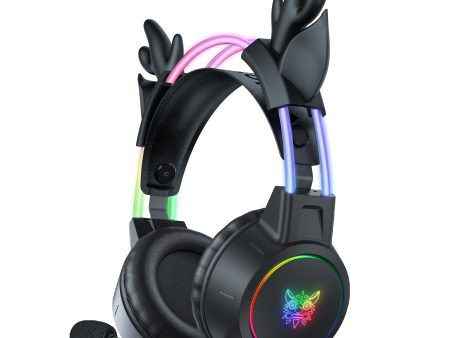 ONIKUMA X15 Pro Wired Gaming Headphones with RGB Light Antlers Design Stereo Surround Headset for Computer PC Gamer on Sale