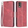 For Nokia C32 Textured PU Leather Stand Phone Case Anti-drop Solid Color Wallet Cover Fashion