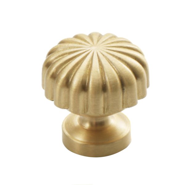 Nordic Pumpkin Shape Golden Brass Handle Cabinet Pull Knob Furniture Decor with 25mm Screw, Size S Online Hot Sale