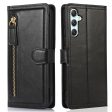 For Samsung Galaxy A34 5G PU Leather Wallet Case Zipper Pocket Stand Flip Phone Cover For Sale