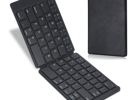 B047S Universal Folding Keyboard for Cell Phone Tablet Laptop Leather Covered Bluetooth Wireless Keyboard Online Hot Sale