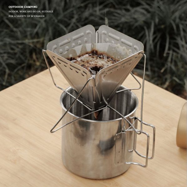 HALIN Stainless Steel Coffee Dripper Holder Folding Outdoor Camping Coffee Filter Rack (BPA Free, No FDA Certificate) Online Sale