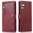 For Samsung Galaxy A34 5G PU Leather Wallet Case Zipper Pocket Stand Flip Phone Cover For Sale