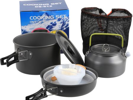 AOTU Camping Cookware Mess Set 12Pcs 4-5 Person Aluminum Oxide Cooking Kit for Outdoor Camping Picnic (BPA-Free, No FDA Certification) Supply