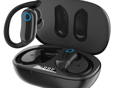 i26 Bluetooth Wireless Ear-Hook Earbud Waterproof Sports Earphone Headphone with Digital Display Charging Case Fashion