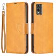 For Nokia C32 Textured PU Leather Stand Phone Case Anti-drop Solid Color Wallet Cover Fashion