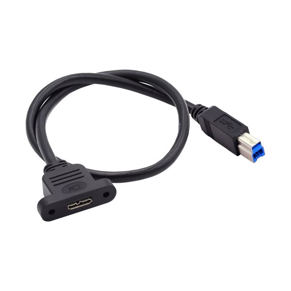 U3-083-BM 50cm Type-B USB 3.0 Male to Micro 3.0 Type-B Female Screw Mount Type Extension Cable 5Gbps on Sale