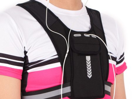 Lightweight Reflective Vest Pouch Outdoor Sports Cell Phone Chest Bag for Running (Standard Version) Online now