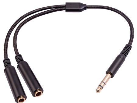 3718 30cm 6.35mm 1   4 Inch 1 Male to 2 Female Stereo Y Splitter Audio Cable for Guitar   Amplifier   Mixer on Sale