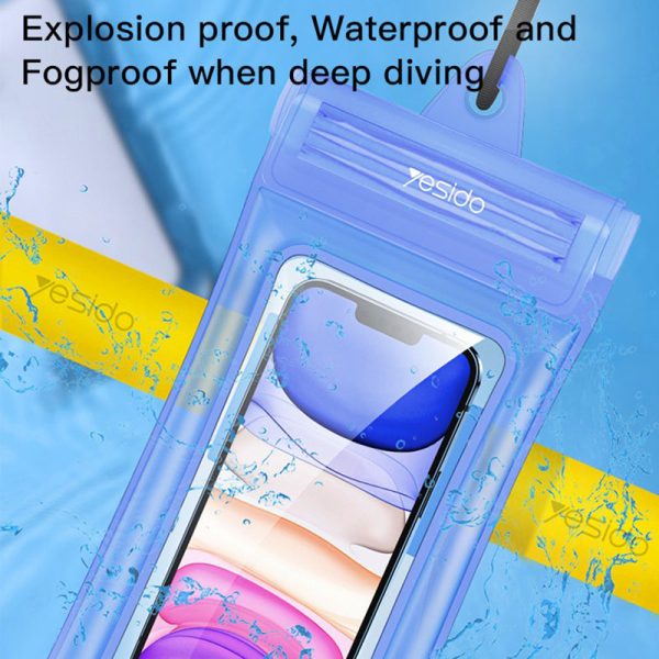 YESIDO WB11 PVC+ABS IPX8 Waterproof Phone Case for 6.8-inch Phones Air Bag Design Dry Pouch for Swimming, Drifting Online Sale